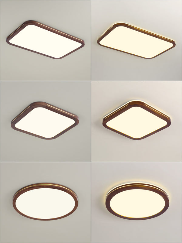 LED-Deckenleuchte aus Walnussholz