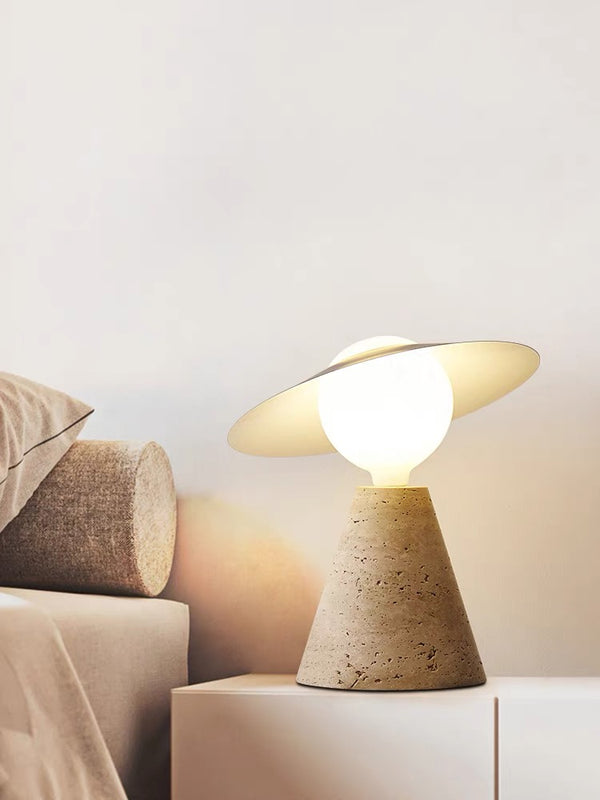 Japanese yellow travertine table lamp