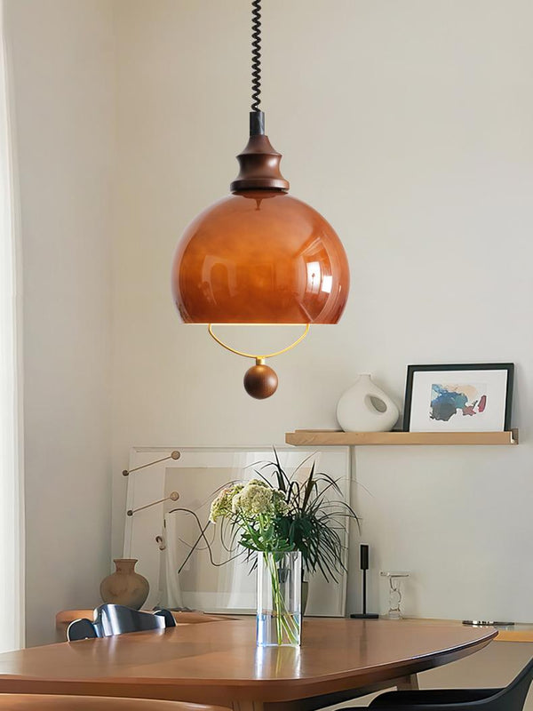 Medieval style glass chandelier retractable