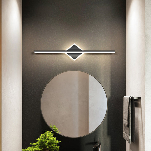 Applique murale créative à miroir à longue bande géométrique