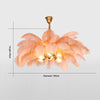 Creative personality all-copper ostrich feather chandelier
