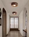 Round creative wood grain corridor ceiling lamp