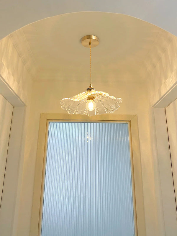 Lustre créatif en verre en forme de feuille de lotus