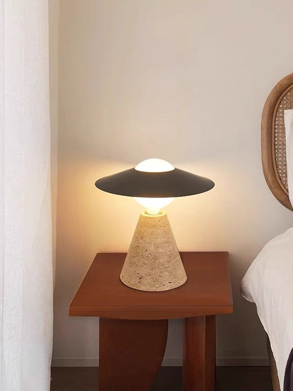 Japanese yellow travertine table lamp