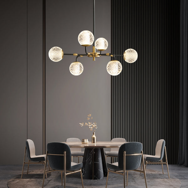 Lustre de luxe moderne entièrement en cuivre