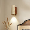 Gelbe Nachttisch-Wandlampe aus Travertin