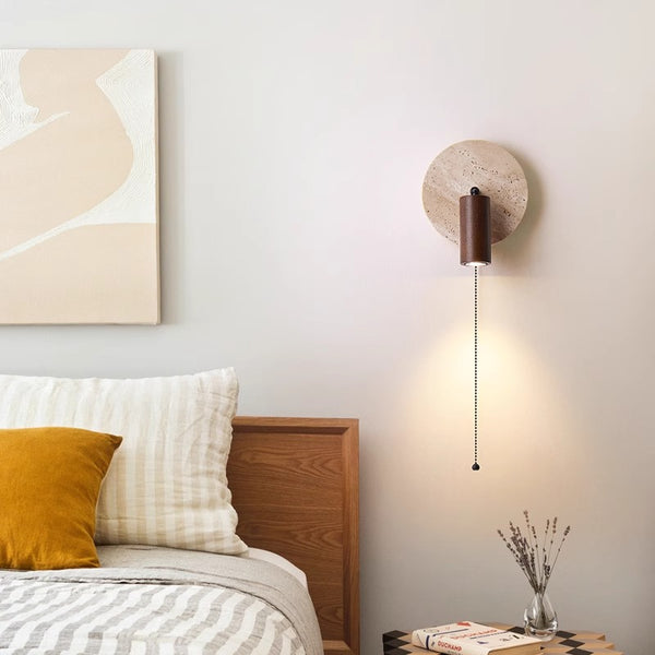 Yellow Travertine Antique Bedside Wall Lamp