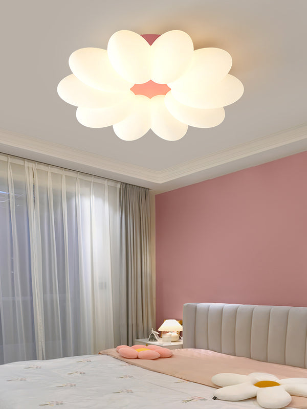 Warme und romantische Blütenblatt-Deckenlampe mit Augenschutz