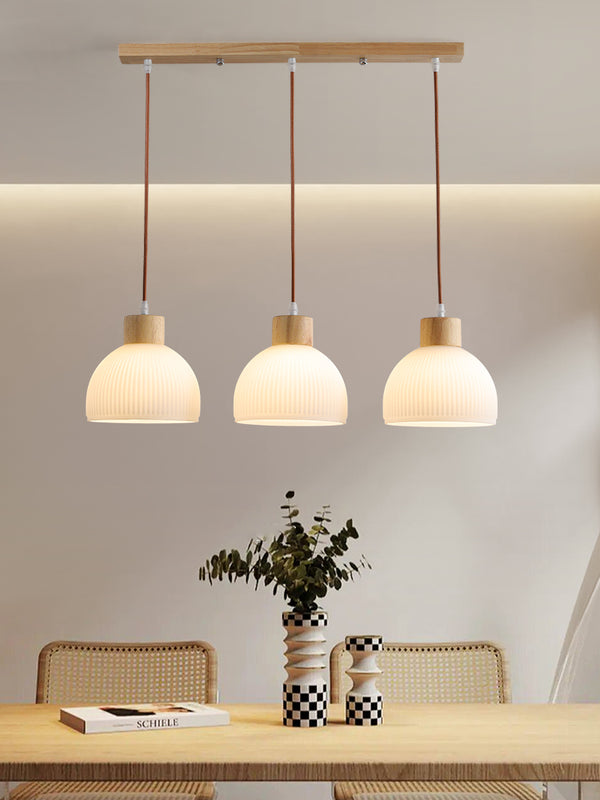 Striped glass chandelier