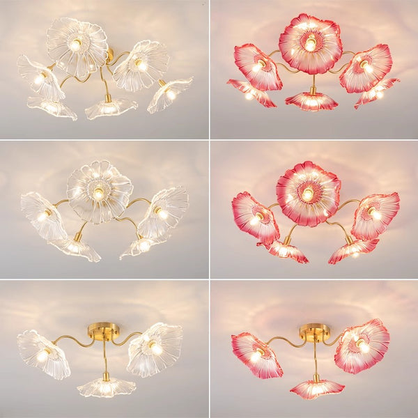 Kreative Lotusblatt-Deckenlampe im Retro-Stil