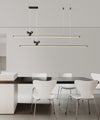 All-copper minimalist long strip restaurant chandelier