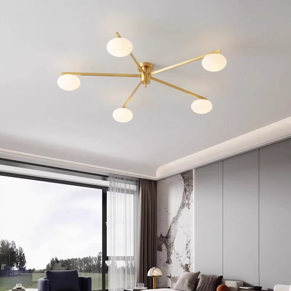 All-copper creative magic bean glass living room ceiling lamp
