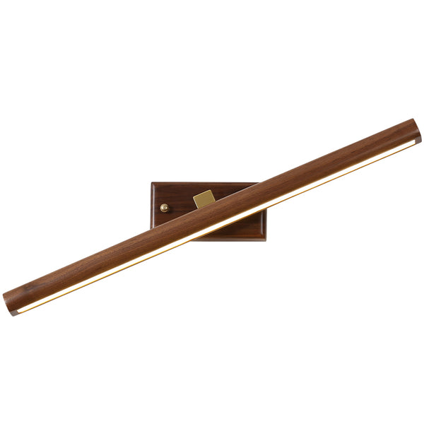 Wandlampe aus massivem Holz mit langem Spiegel