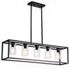 American retro rectangular iron glass restaurant chandelier