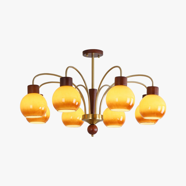 Lustre aux fruits dorés de style crème