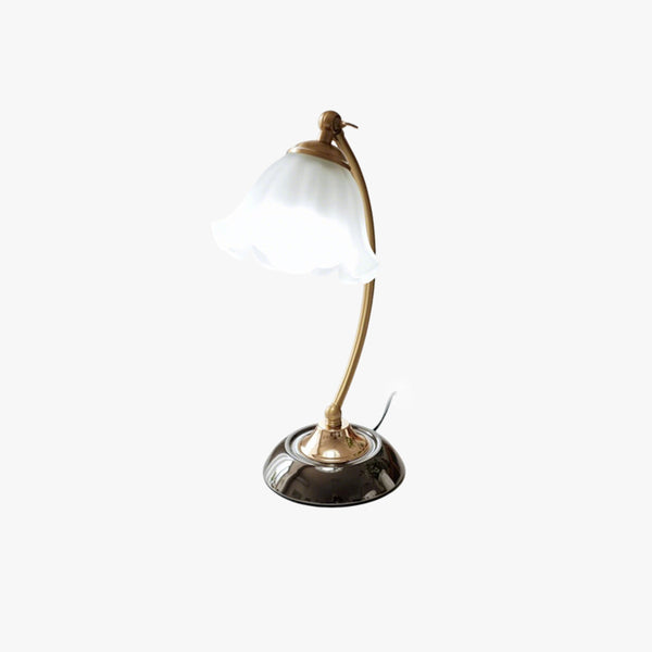 French retro flower glass table lamp