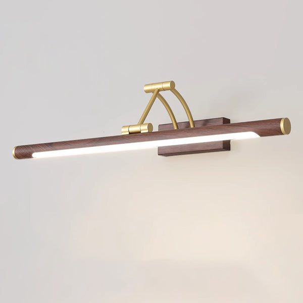 Foldable wood grain color LED mirror front wall lamp