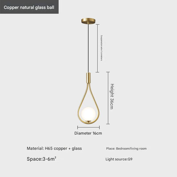 Kreativer Nachttisch-Kronleuchter aus Glas