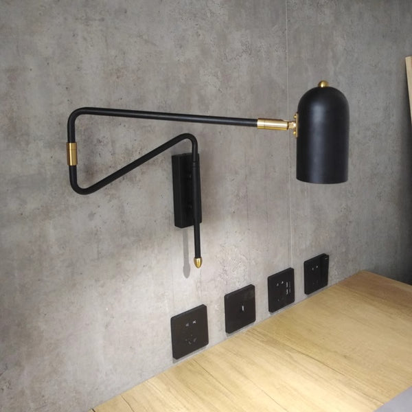 Lampe de chevet murale pliable et rétractable à long poteau