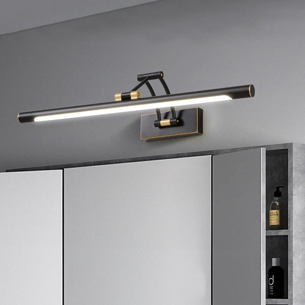 Retractable folding mirror wall lamp