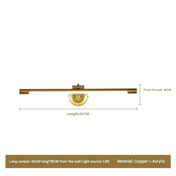 Applique murale simple avec miroir entièrement en cuivre