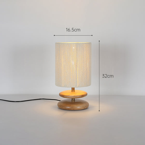 Schlafzimmer-Tischlampe aus Massivholz im japanischen Stil