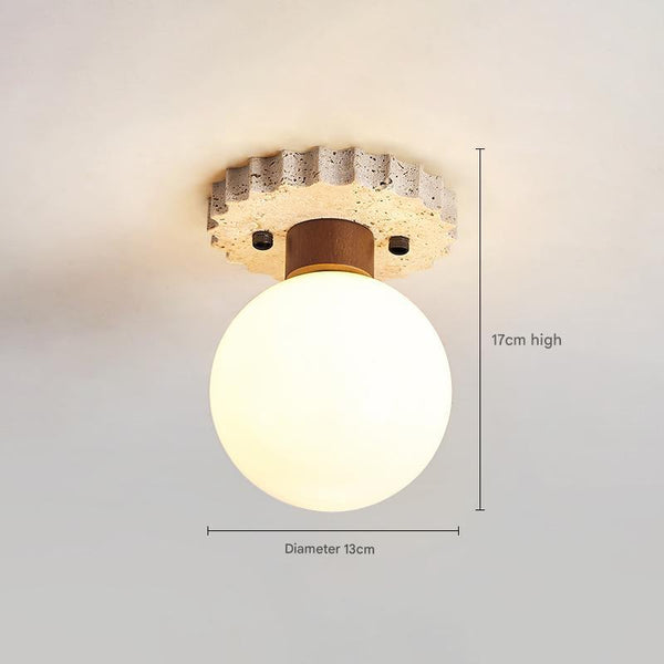 Cream wind natural travertine aisle ceiling lamp