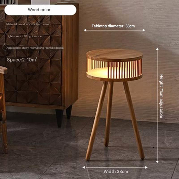 Retro Massivholz Stehlampe