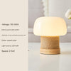 Cremefarbene Tischlampe im Pilz-Stil