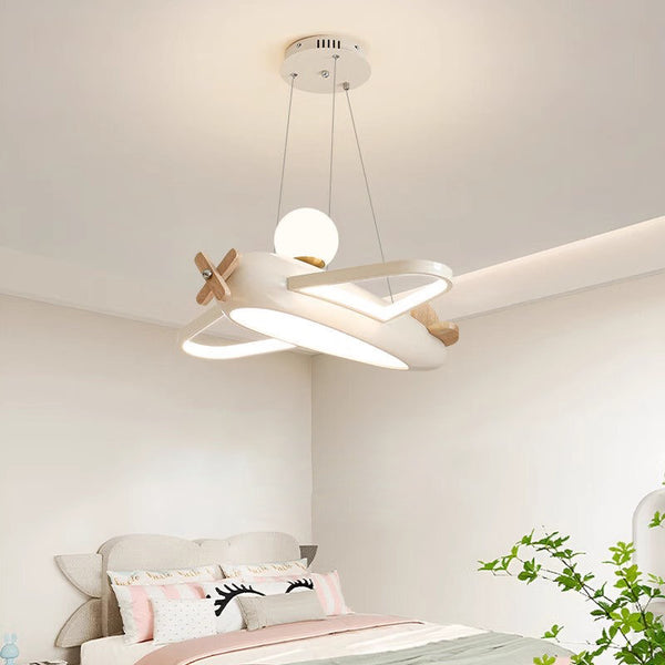 Lustre avion de style crème pour chambre d'enfant