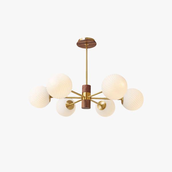 Medieval style full copper walnut living room chandelier