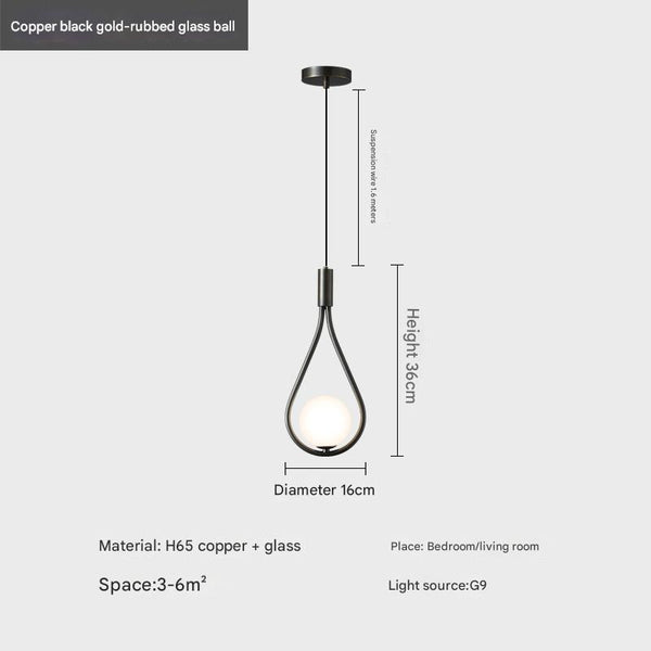 Kreativer Nachttisch-Kronleuchter aus Glas