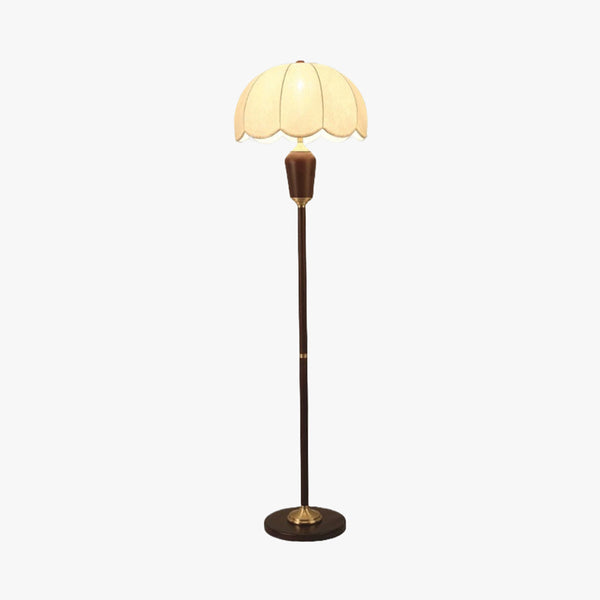 Retro solid wood living room bedroom floor lamp