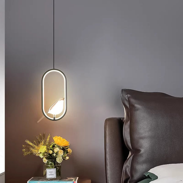 Modern simple creative bird bedroom bedside chandelier
