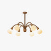 Japanese style solid wood glass bedroom chandelier
