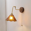 Medieval style glass bedroom bedside wall lamp