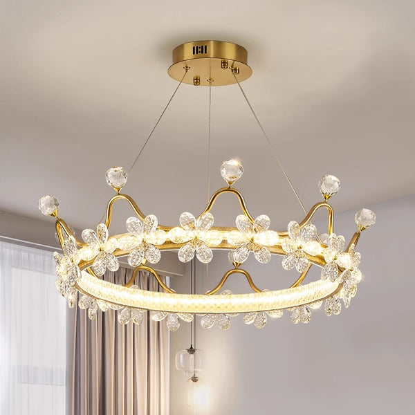 Creative Crown Crystal Bedroom Chandelier