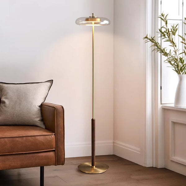 American retro solid wood floor lamp