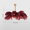 Creative personality all-copper ostrich feather chandelier
