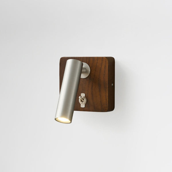 Solid wood rotatable bedroom bedside wall lamp