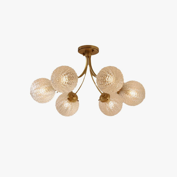 American all-copper glass bedroom chandelier