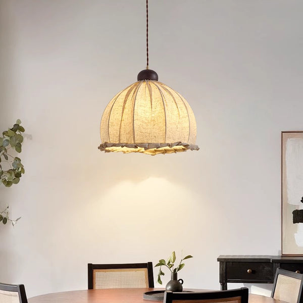 Lampe à suspension de salle à manger en tissu rétro japonais