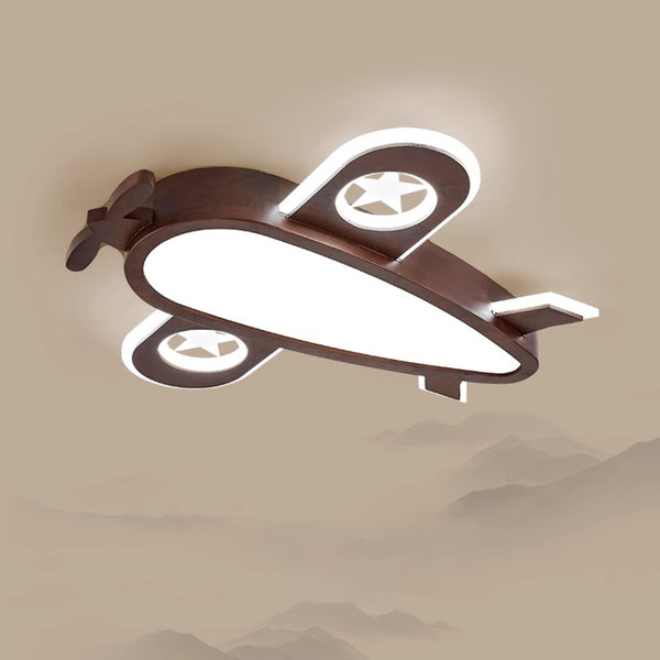 Flugzeug-Deckenlampe aus Massivholz