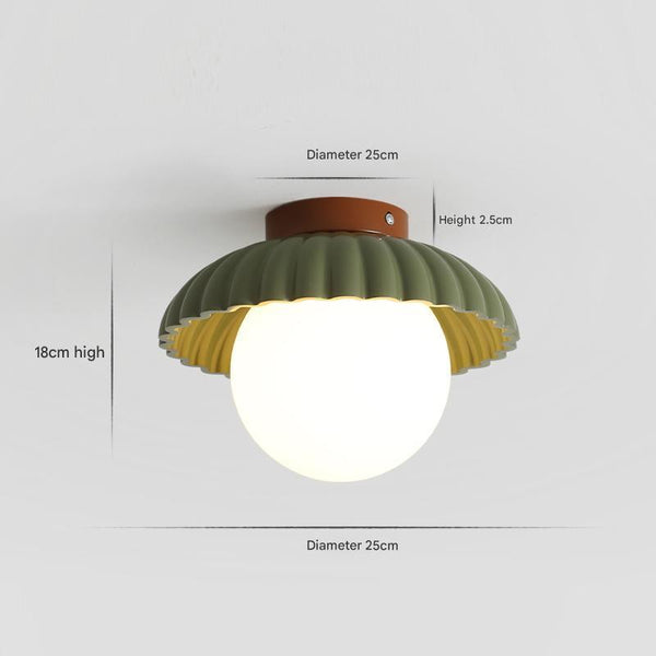 Creative round ball straw hat ceiling lamp