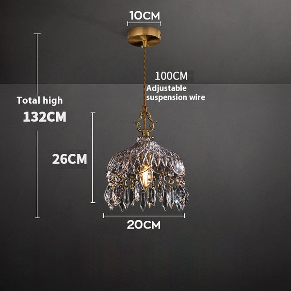 Copper Vintage Crystal Glass Chandelier