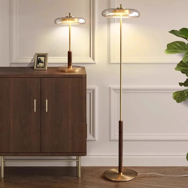 American retro solid wood floor lamp