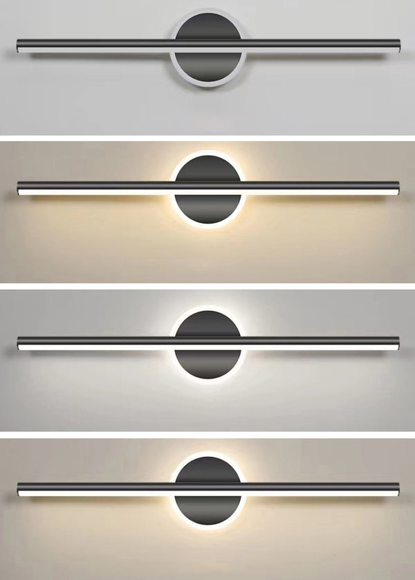 Applique murale créative à miroir à longue bande géométrique