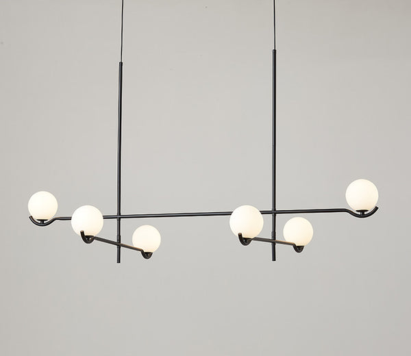 Lustre noir en forme de haricot magique long