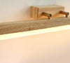 Applique murale LED en bois massif avec miroir