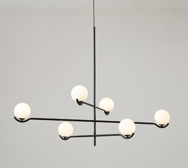 Lustre noir en forme de haricot magique long